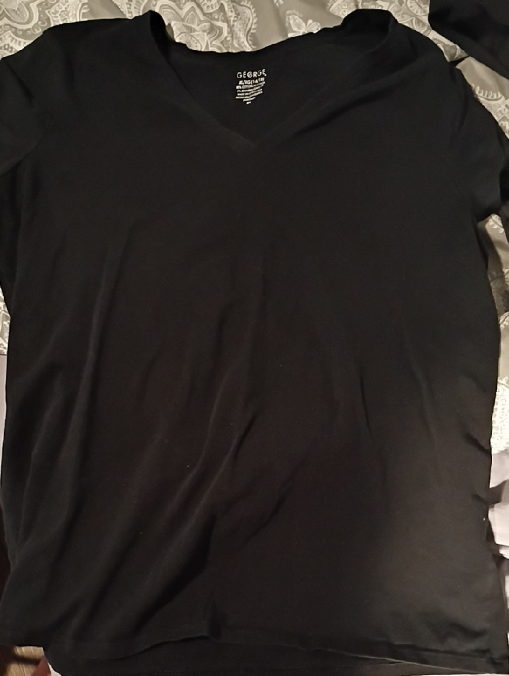George Black V-Neck Tee Top